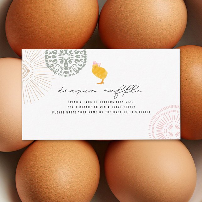 Cartão De Informações Boho Baby Girl Pintinho Raffle (Criador carregado)