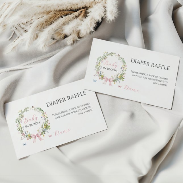 Cartão De Informações Boho Baby in Bloom Pink Arco Fralda (Criador carregado)