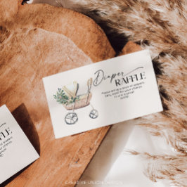 Cartão De Informações Boho Baby Stroller Gênero Fralda Neutra Raffle