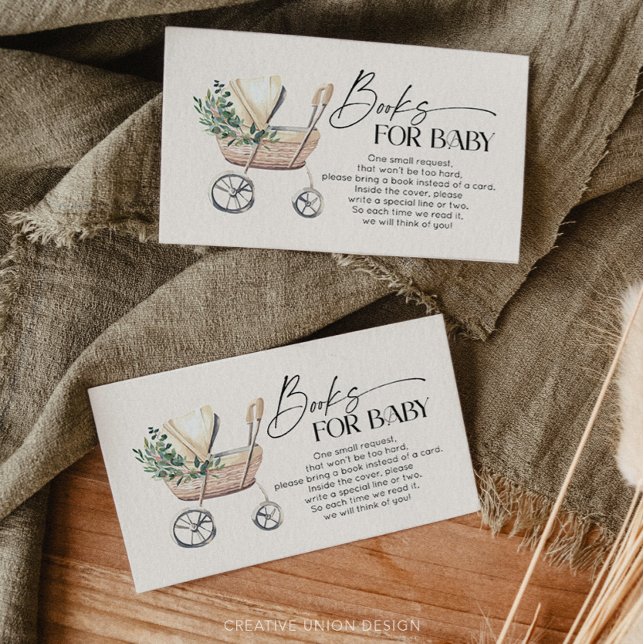 Cartão De Informações Boho Baby Stroller Gênero Livros Neutros para Bebê (Criador carregado)