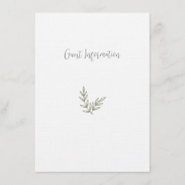 Cartão De Informações Boho Bamboo Folha Botânica Molha Elegante Verde