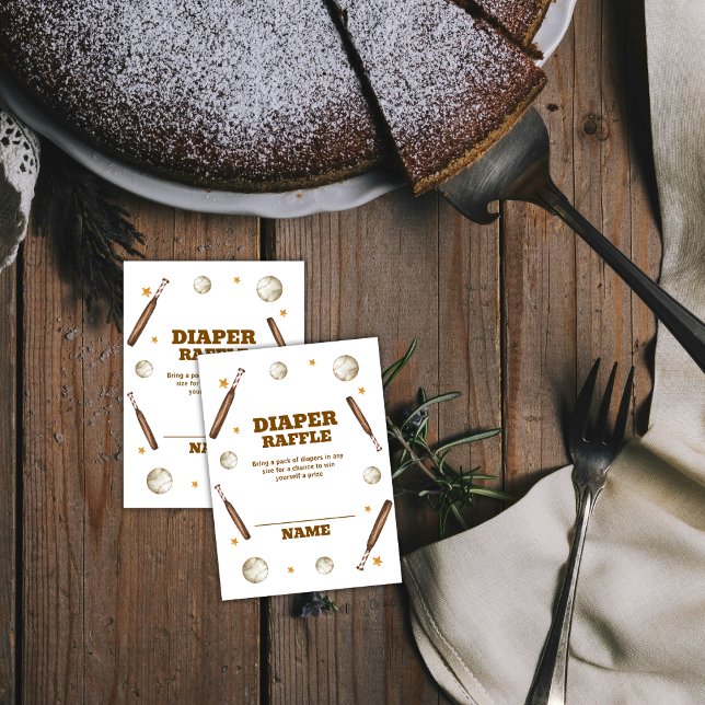 Cartão De Informações Boho Batter Up Baseball Diaper Raffle Baby Shower (Boho Batter Up Baseball Diaper Raffle Baby Shower Enclosure Card)