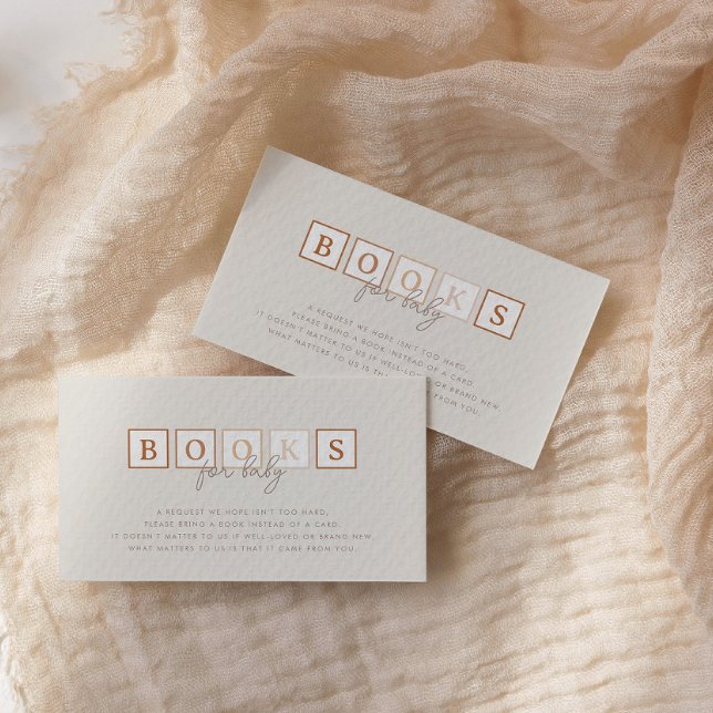 Cartão De Informações Boho Bebê Bloqueia Livros Terracotta para Bebê (Criador carregado)