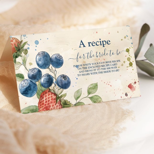 Cartão De Informações Boho Berry Sweet Strawberry Chá de panela (Criador carregado)