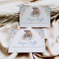 Boho Blue Floral Highland Fralda Raffle