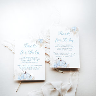 Cartão De Informações Boho Blue Pumpkin Fall Book