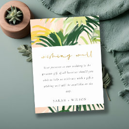 Cartão De Informações Boho Blush Green Palm Tropical Wishing well