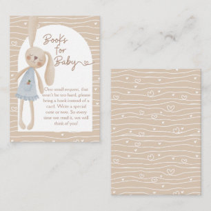 Cartão De Informações Boho Bonito Oh Bebê Coelhinho Livros para Bebê