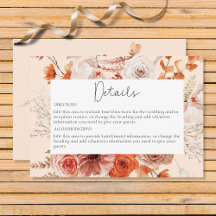 Boho Burnt Orange Fall Floral Peach