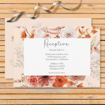 Boho Burnt Orange Floral Arco Monograma Peach