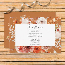 Cartão De Informações Boho Burnt Orange Floral Arco Monograma Rust