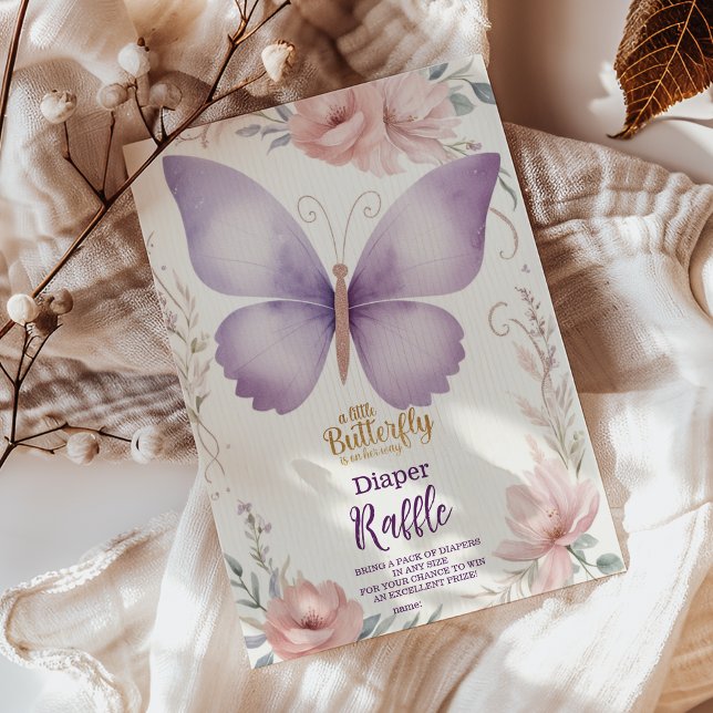 Cartão De Informações Boho Butterfly Diapper Raffle (Criador carregado)