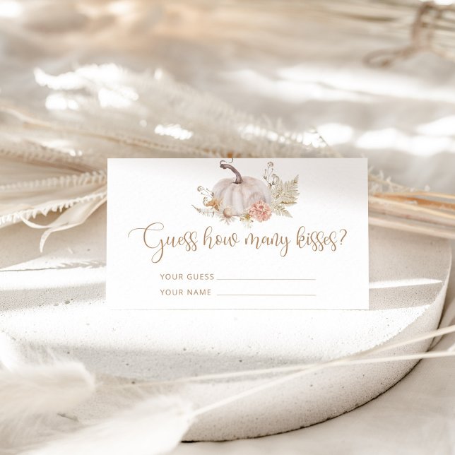 Cartão De Informações Boho caia adivinha quantos beijos encrenca de jogo (Criador carregado)