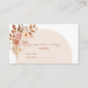 Cartão De Informações Boho caia adivinha quantos beijos joga noiva