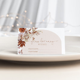 Cartão De Informações Boho caia adivinha quantos beijos joga noiva