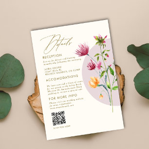 Cartão De Informações Boho Casamento Único de Primavera Wildflower Whims