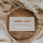 Cartão De Informações Boho Chá de fraldas Fralda Raffle<br><div class="desc">Este é um cartão de cercado de fralda de bebê retrorado teracotta. Edite o texto e as cores mais* neste cartão de convite retrorreflector para torná-lo ajustado tema de evento estilo pessoal! (as palavras "rifa de fralda" não são editáveis, mas você pode mudar as cores delas!) // Para designs correspondentes,...</div>