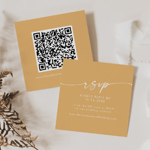Cartão De Informações Boho Chic Yellow Marigold Casamento QR Código RSVP