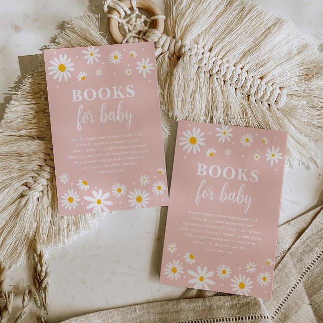 Cartão De Informações Boho Daisy Flores Books para Garota Bebê (Criador carregado)