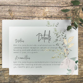 Cartão De Informações Boho Delicate Greenery Detalhes Modernos