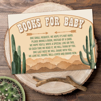Cartão De Informações Boho Desert Cactus Western Cowboy Livros para Bebê