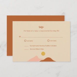 Cartão De Informações Boho Desert Simple Wedding RSVP