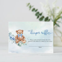 Boho Dusty Blue Floral Bear Fralda Raffle