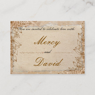 Cartão De Informações Boho Engagement Invitation Card