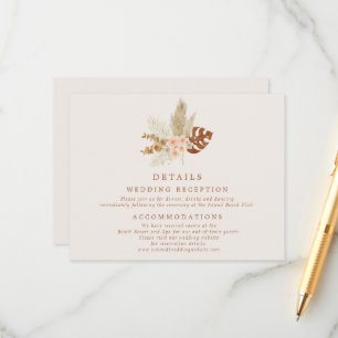 Cartão De Informações Boho Fall Flowers Detalhes do Casamento