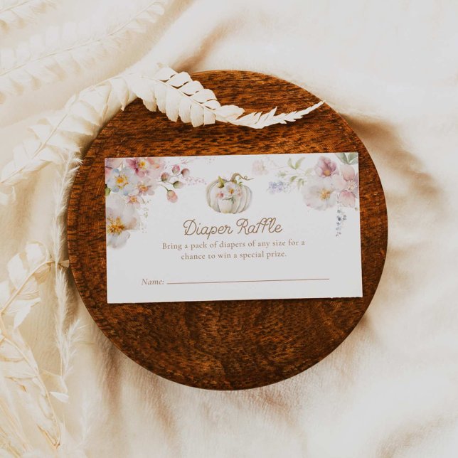 Cartão De Informações Boho Fall Girl Chá de fraldas Raffle (Criador carregado)