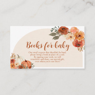 Cartão De Informações Boho Fall Little Pumpkin Books para o Chá de frald