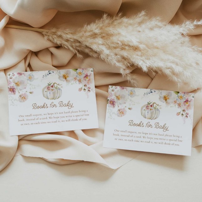 Cartão De Informações Boho Fall Pumpkin Livros para Bebê (Criador carregado)