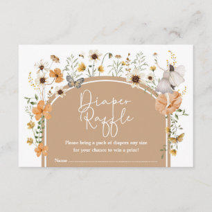 Cartão De Informações Boho Fall Wildflower Fairy Fralda Raffle