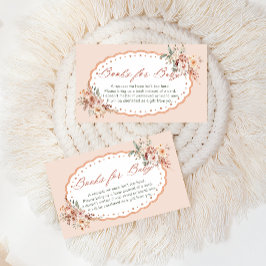 Cartão De Informações Boho Floral Chá de fraldas Book Request