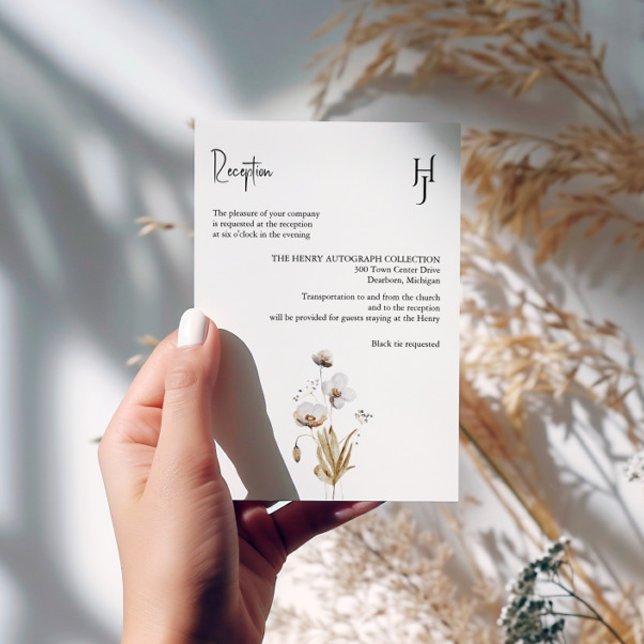 Cartão De Informações Boho Floral Enclosure Card - Detalhes do casamento (Criador carregado)