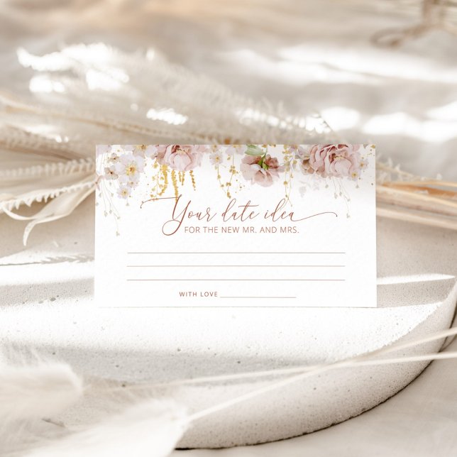 Cartão De Informações Boho floral ideias noturnas. Data jar (Criador carregado)