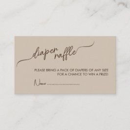 Cartão De Informações Boho genderneutro Fralda Marrom Chá de fraldas Raf
