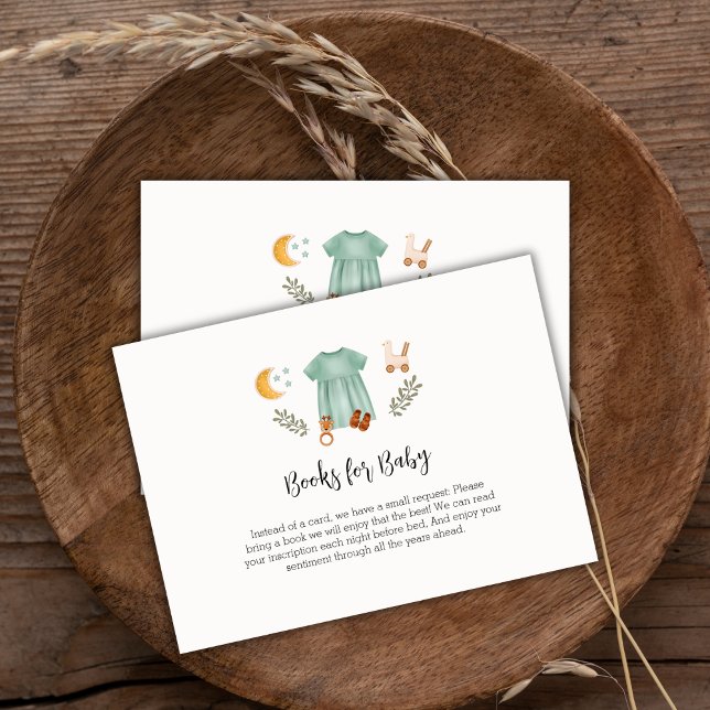 Cartão De Informações Boho Girls Clothes & Toys Books Books para Chá de  (Boho Girls Clothes & Toys Books for Baby Shower Enclosure Card)