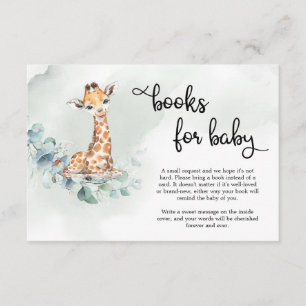 Cartão De Informações Boho green eucalyptus wreath giraffe book request