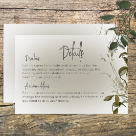 Cartão De Informações Boho Greenery Modern Details Wedding