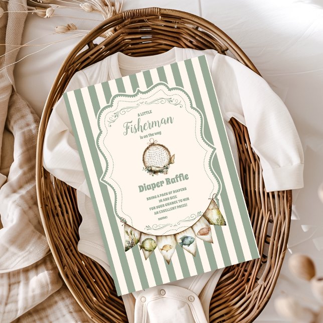 Cartão De Informações Boho Little Fish Diapper de Pesca Raffle (Criador carregado)