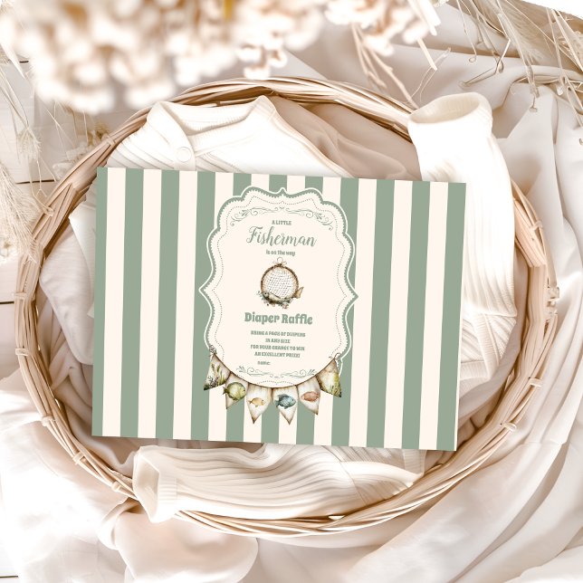 Cartão De Informações Boho Little Fish Diapper de Pesca Raffle (Criador carregado)