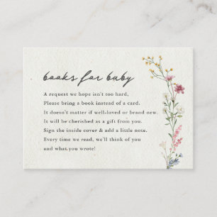 Cartão De Informações Boho Little Wildflower Livros para Bebê