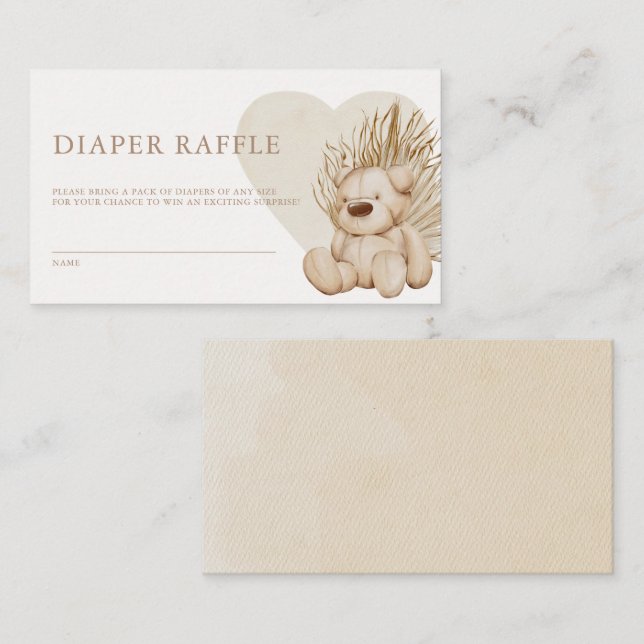 Cartão De Informações Boho Nursery Chic Fralda Raffle Enclos (Frente/Verso)