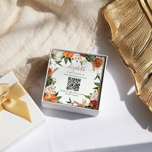 Cartão De Informações Boho Outono | Registro de Chá de Noiva (Criador carregado)