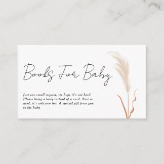 Cartão De Informações Boho Pampas Grass Baby Shower Book Request