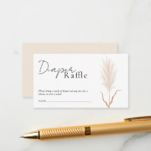 Boho Pampas Grass Baby Shower Diaper Raffle