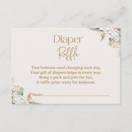 Cartão De Informações Boho Pampas Grass Diaper Raffle Card | Neutrals