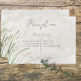 Cartão De Informações Boho Pampas Grass Minimal Modern Reception Card