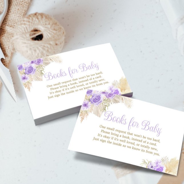 Cartão De Informações Boho Pampas Rosas Rapariga Chá Livros Solicitação (Criador carregado)